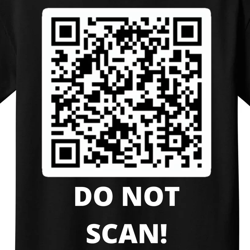 Funny 'Rick Roll QR' Code Scan Prank Meme Design Kids T-Shirt