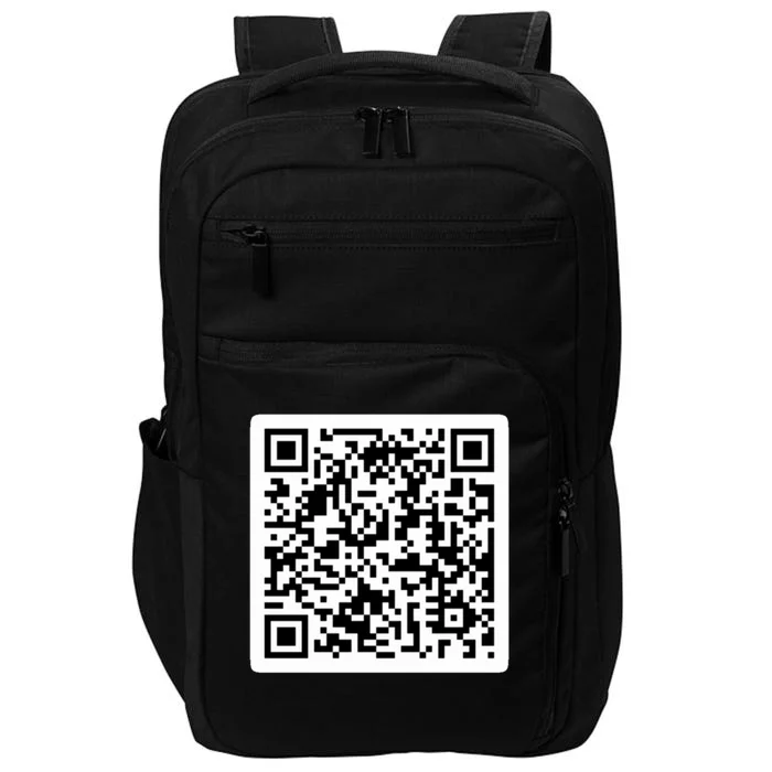 Funny 'Rick Roll QR' Code Scan Prank Meme Design Impact Tech Backpack