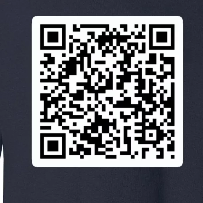 Funny 'Rick Roll QR' Code Scan Prank Meme Design Toddler Sweatshirt