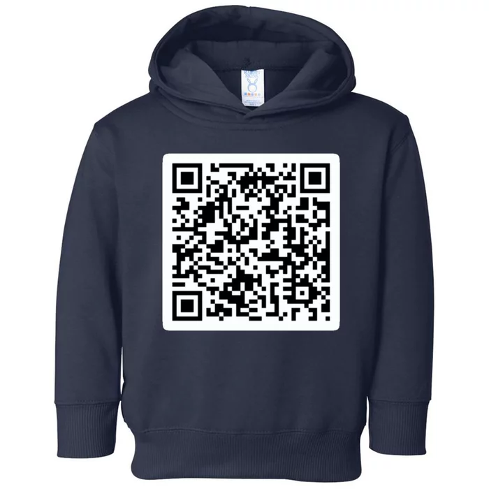 Funny 'Rick Roll QR' Code Scan Prank Meme Design Toddler Hoodie