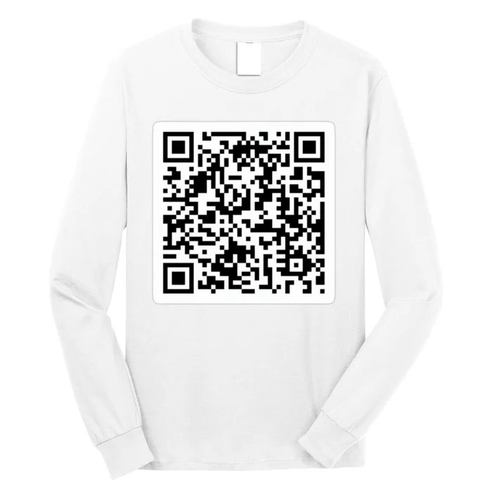 Funny 'Rick Roll QR' Code Scan Prank Meme Design Long Sleeve Shirt