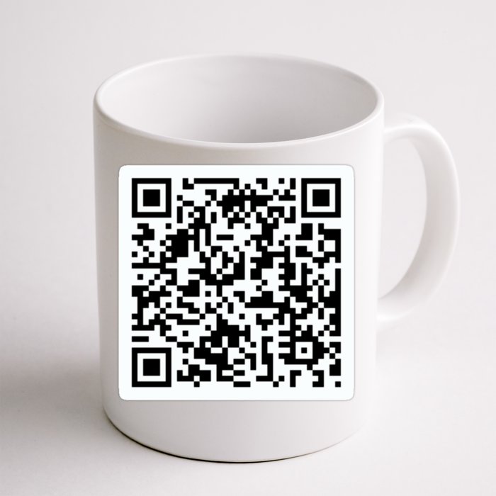 Funny 'Rick Roll QR' Code Scan Prank Meme Design Front & Back Coffee Mug