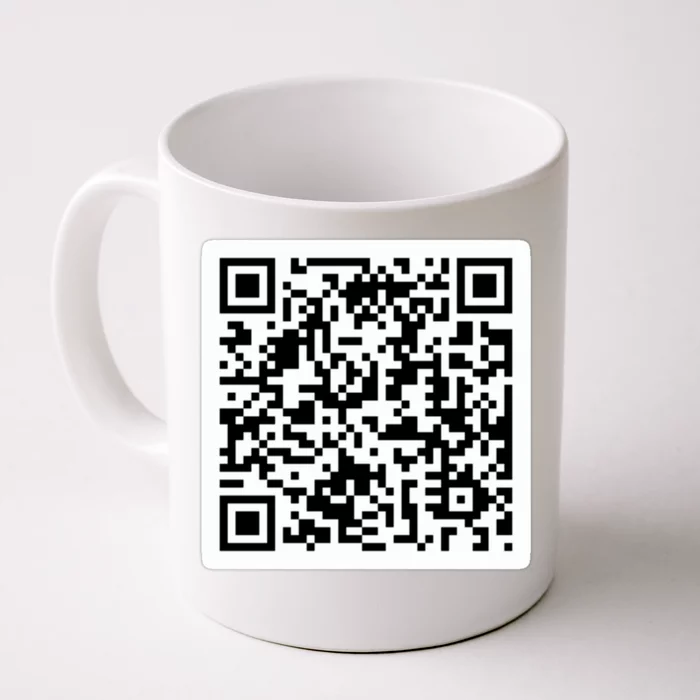 Funny 'Rick Roll QR' Code Scan Prank Meme Design Front & Back Coffee Mug