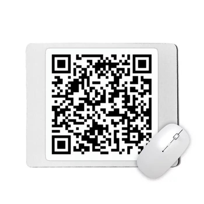 Funny 'Rick Roll QR' Code Scan Prank Meme Design Mousepad