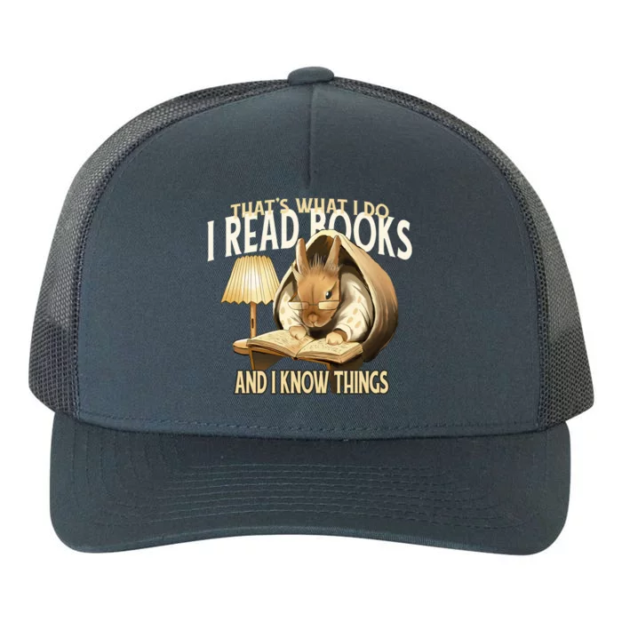 Funny Rabbit Reading Book That Is What I Do Yupoong Adult 5-Panel Trucker Hat