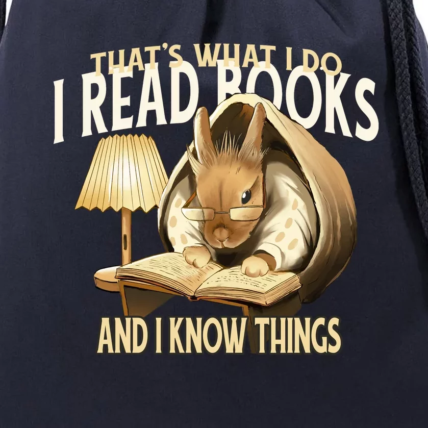 Funny Rabbit Reading Book That Is What I Do Drawstring Bag