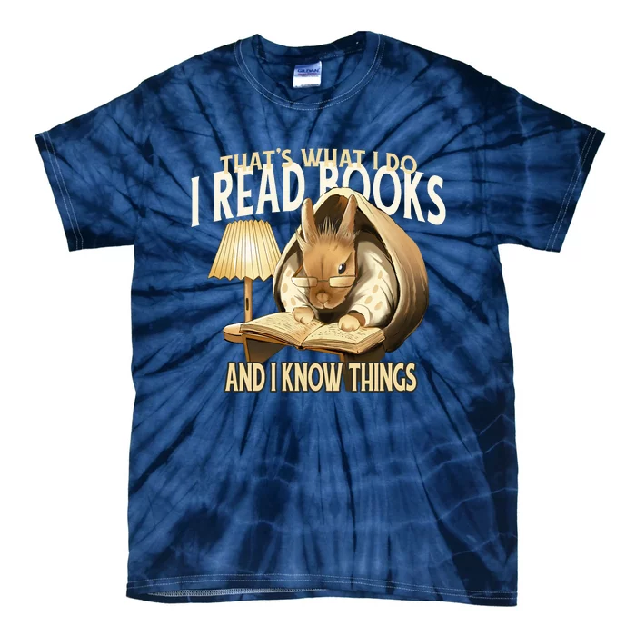 Funny Rabbit Reading Book That Is What I Do Tie-Dye T-Shirt