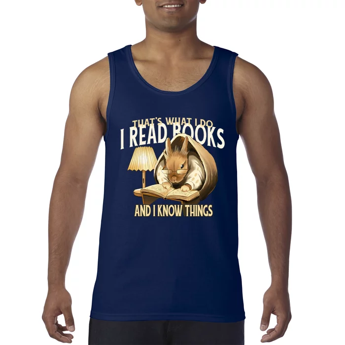 Funny Rabbit Reading Book That Is What I Do Tank Top