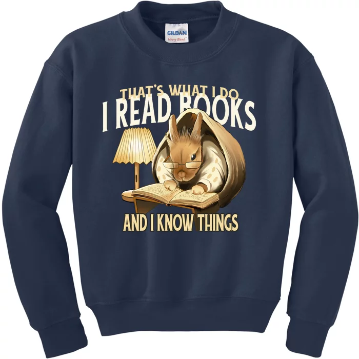 Funny Rabbit Reading Book That Is What I Do Kids Sweatshirt