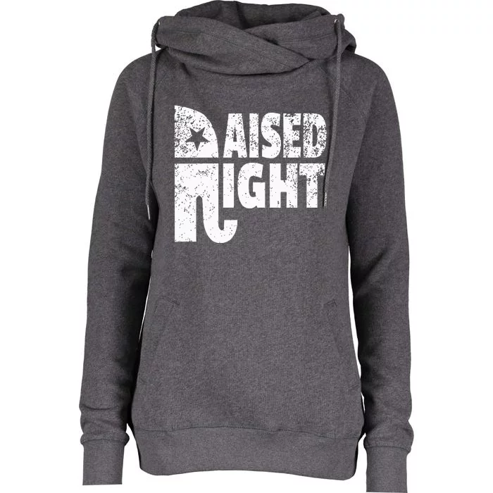 Funny Raised Right Elephant Vote Republican Party Red State Womens Funnel Neck Pullover Hood