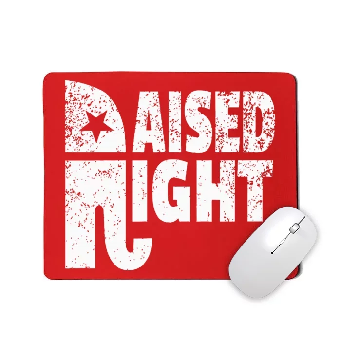 Funny Raised Right Elephant Vote Republican Party Red State Mousepad