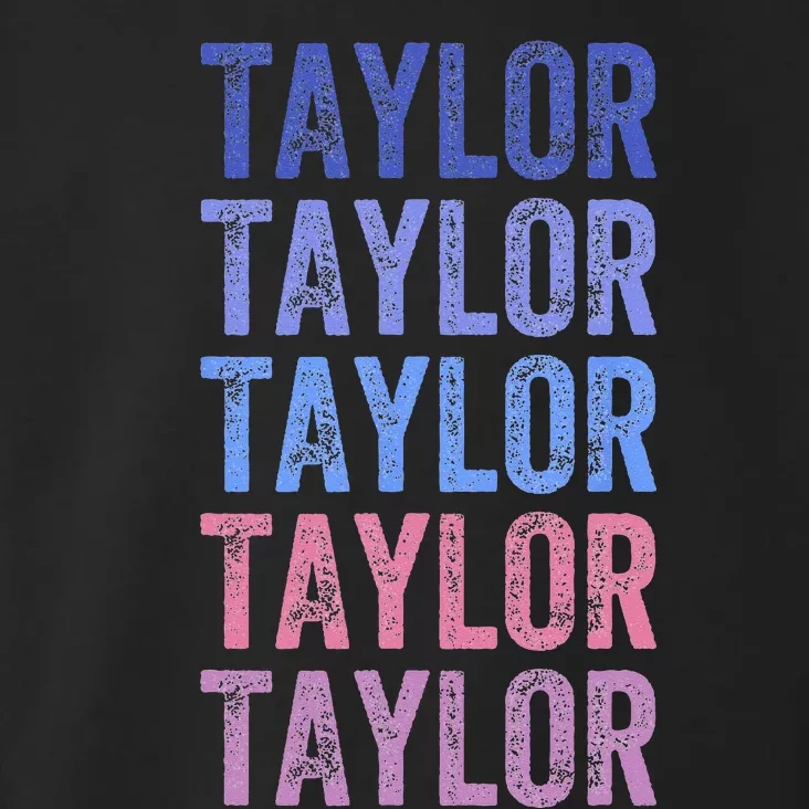 Funny Retro Repeated Text Design First Name Taylor Toddler Hoodie