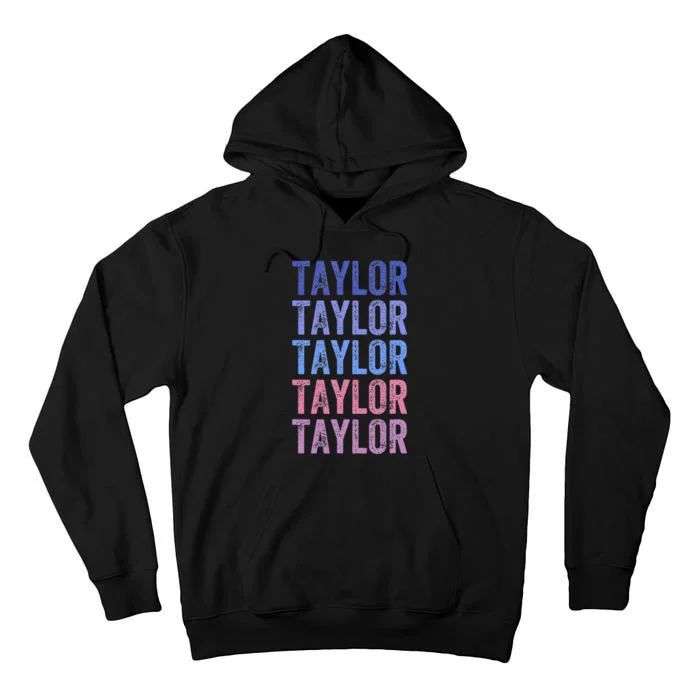 Funny Retro Repeated Text Design First Name Taylor Tall Hoodie