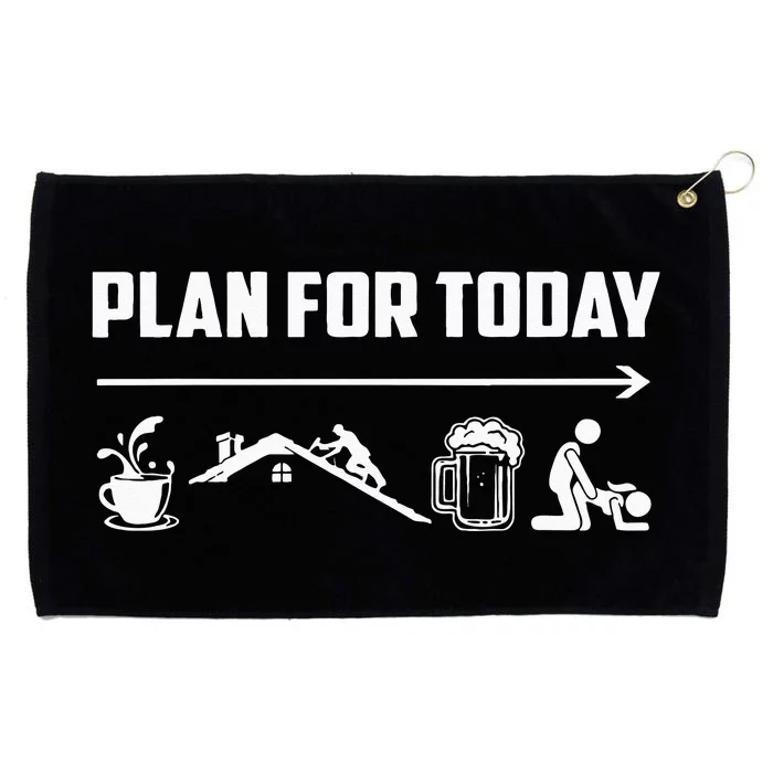 Funny Roofing Roofer Plan For Today Coffee Roofing Beer Grommeted Golf Towel