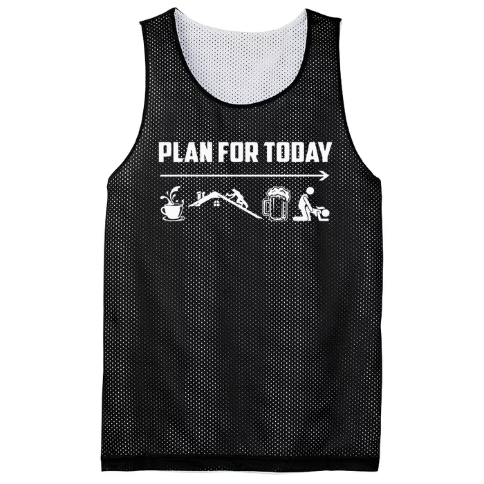 Funny Roofing Roofer Plan For Today Coffee Roofing Beer Mesh Reversible Basketball Jersey Tank