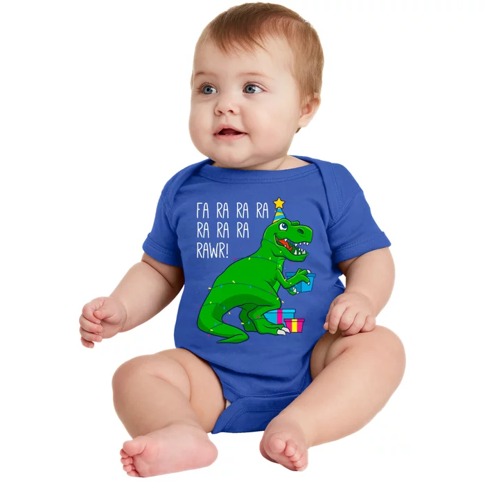 Fa Ra Ra Rawr Christmas Dinosaur T Rex Xmas Trex Gift Baby Bodysuit