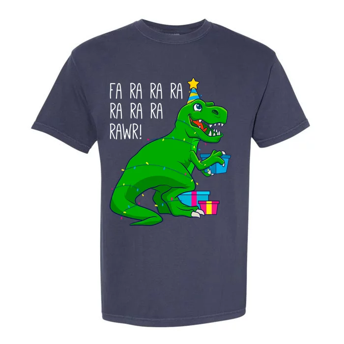 Fa Ra Ra Rawr Christmas Dinosaur T Rex Xmas Trex Gift Garment-Dyed Heavyweight T-Shirt