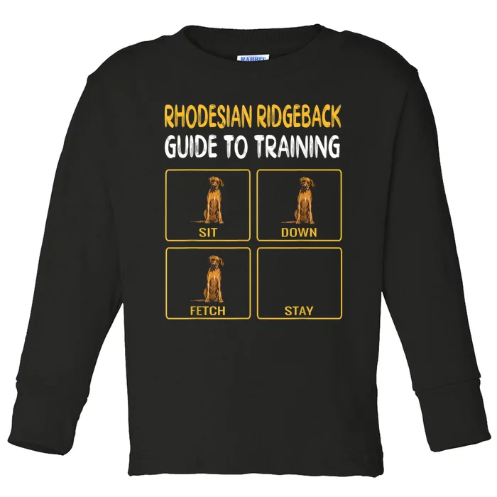 Funny Rhodesian Ridgeback Guide To Training Dog Obedience Toddler Long Sleeve Shirt