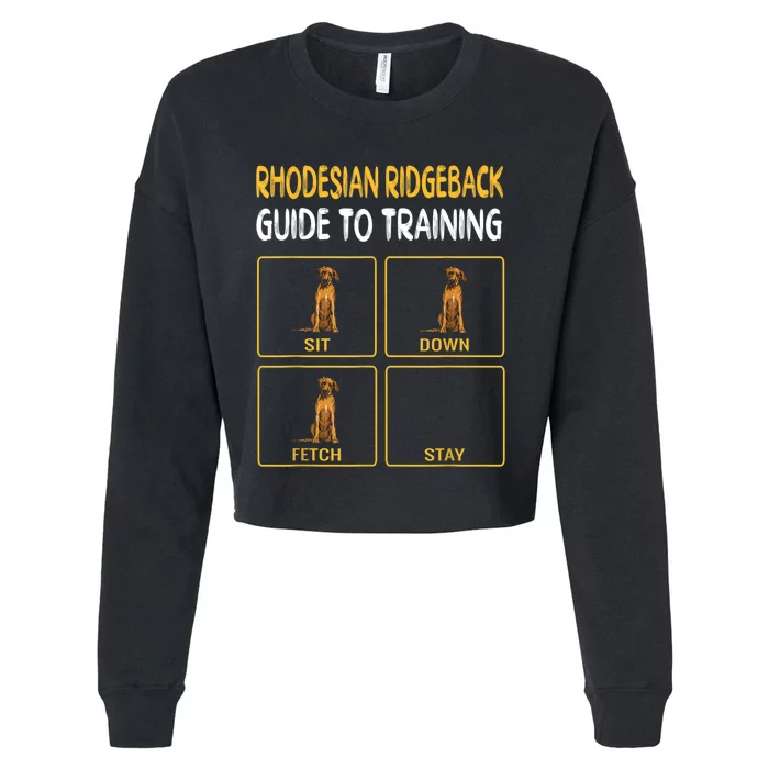 Funny Rhodesian Ridgeback Guide To Training Dog Obedience Cropped Pullover Crew