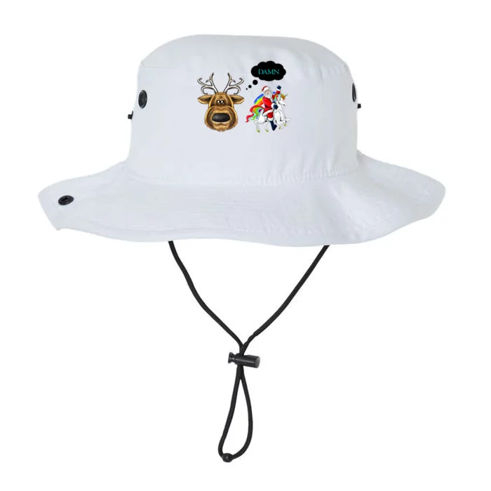 Funny Reindeer Replaced By Unicorn With Santa Claus Legacy Cool Fit Booney Bucket Hat