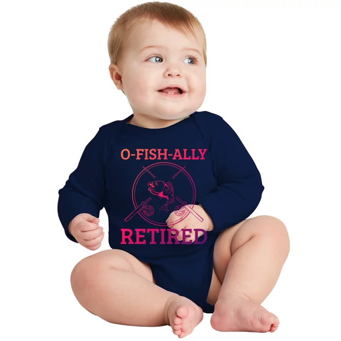 Fishing Retiret Retired Fisher Grandpa Great Gift Baby Long Sleeve Bodysuit