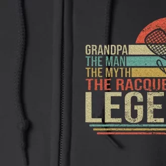 Funny Racketball Retro Grandpa Man Myth Racquetball Legend Full Zip Hoodie