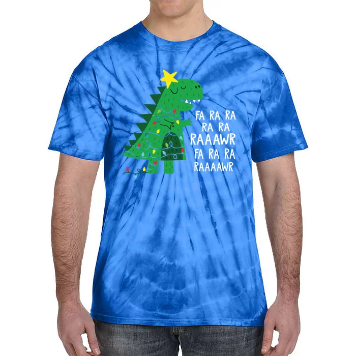 Fa Ra Ra Rawr Tree Rex Funny Merry Christmas Dinosaur Gift Tie-Dye T-Shirt