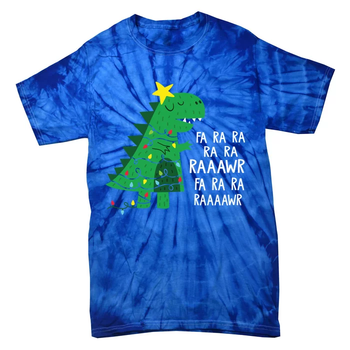 Fa Ra Ra Rawr Tree Rex Funny Merry Christmas Dinosaur Gift Tie-Dye T-Shirt