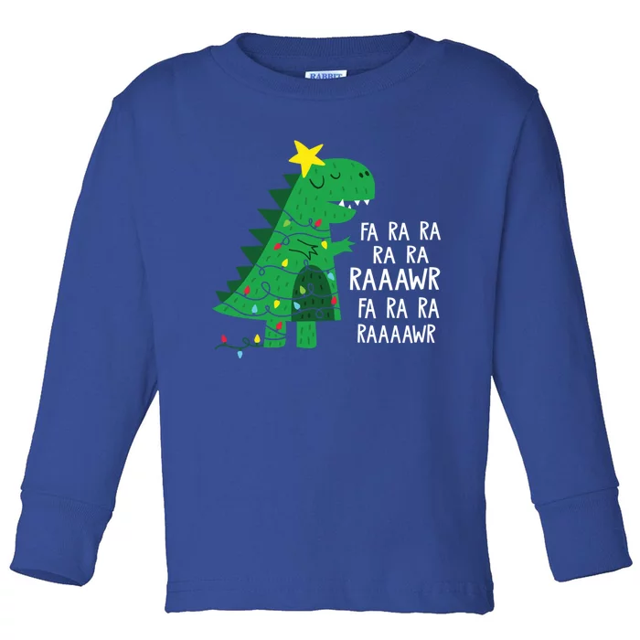 Fa Ra Ra Rawr Tree Rex Funny Merry Christmas Dinosaur Gift Toddler Long Sleeve Shirt