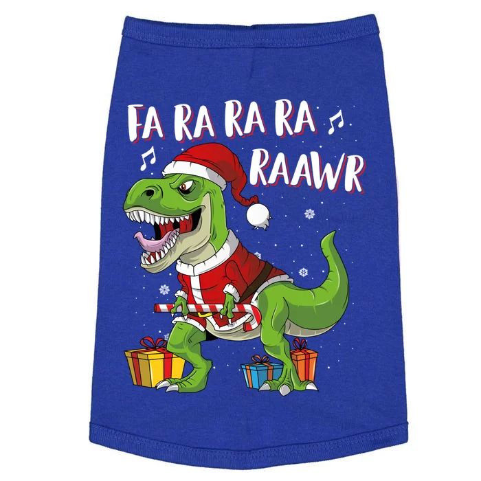 Fa Ra Ra Ra Ra Rawr Santa Dinosaur T Rex Funny Christmas Funny Gift Doggie Tank