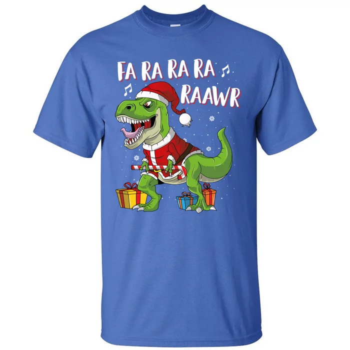 Fa Ra Ra Ra Ra Rawr Santa Dinosaur T Rex Funny Christmas Funny Gift Tall T-Shirt