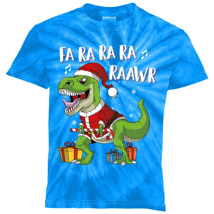 Fa Ra Ra Ra Ra Rawr Santa Dinosaur T Rex Funny Christmas Funny Gift Kids Tie-Dye T-Shirt