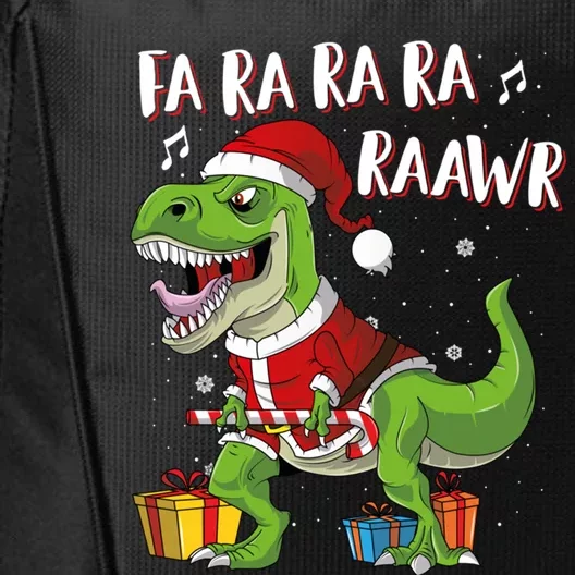 Fa Ra Ra Ra Ra Rawr Santa Dinosaur T Rex Funny Christmas Great Gift City Backpack