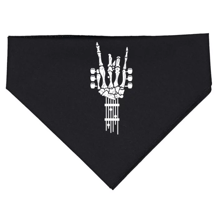 Funny Rock & Roll Skeleton Gift Funny Guitar Music Lover Gift USA-Made Doggie Bandana