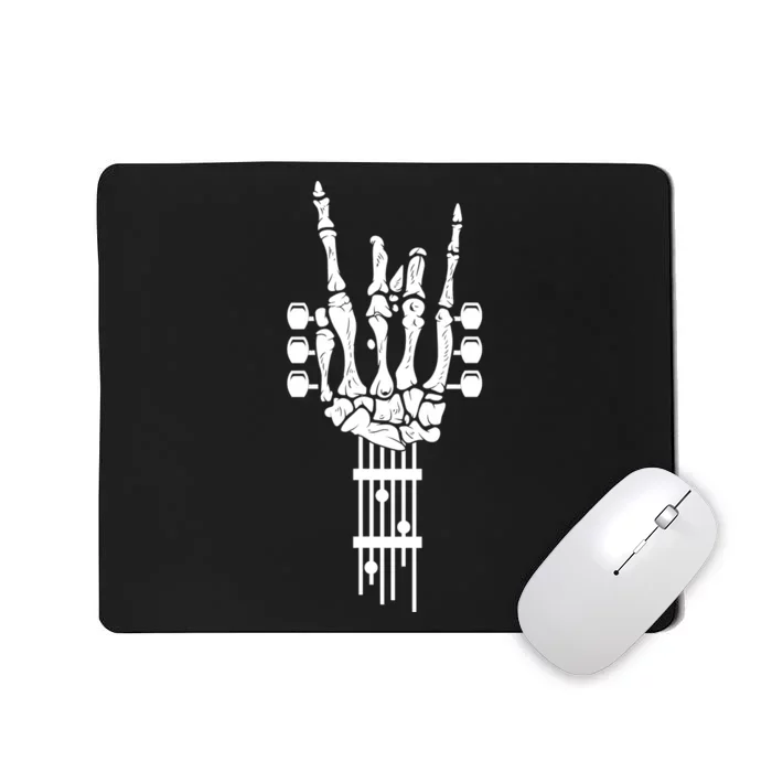 Funny Rock & Roll Skeleton Gift Funny Guitar Music Lover Gift Mousepad