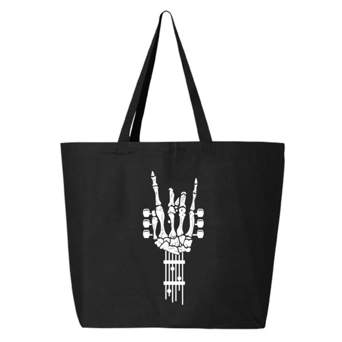 Funny Rock & Roll Skeleton Gift Funny Guitar Music Lover Gift 25L Jumbo Tote