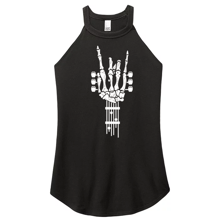 Funny Rock & Roll Skeleton Gift Funny Guitar Music Lover Gift Women’s Perfect Tri Rocker Tank