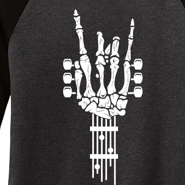 Funny Rock & Roll Skeleton Gift Funny Guitar Music Lover Gift Women's Tri-Blend 3/4-Sleeve Raglan Shirt