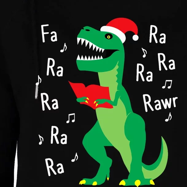 Fa Ra Rawr Trex Santa Christmas Carol Funny Fa La La Womens Funnel Neck Pullover Hood