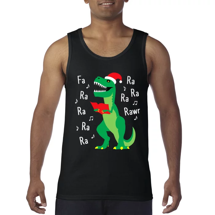 Fa Ra Rawr Trex Santa Christmas Carol Funny Fa La La Tank Top