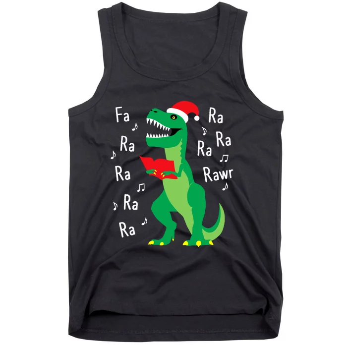 Fa Ra Rawr Trex Santa Christmas Carol Funny Fa La La Tank Top