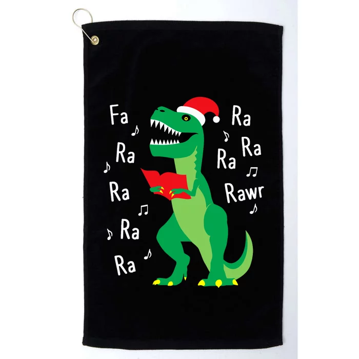 Fa Ra Rawr Trex Santa Christmas Carol Funny Fa La La Platinum Collection Golf Towel