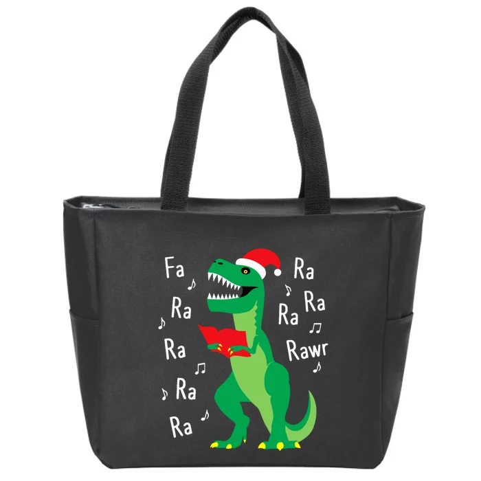 Fa Ra Rawr Trex Santa Christmas Carol Funny Fa La La Zip Tote Bag