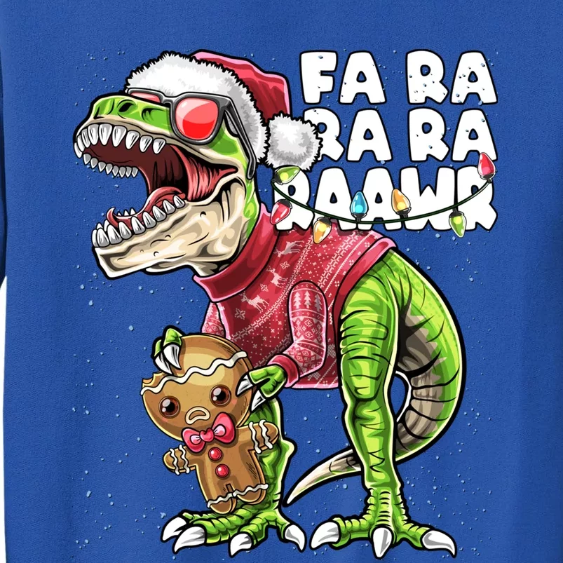 Fa Ra Ra Ra Rawr Dinosaur Ugly Christmas Gingerbread Gift Tall Sweatshirt