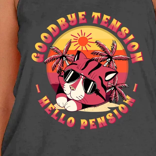 Funny Retired Retirement Gift Goodbye Tension Women's Knotted Racerback Tank