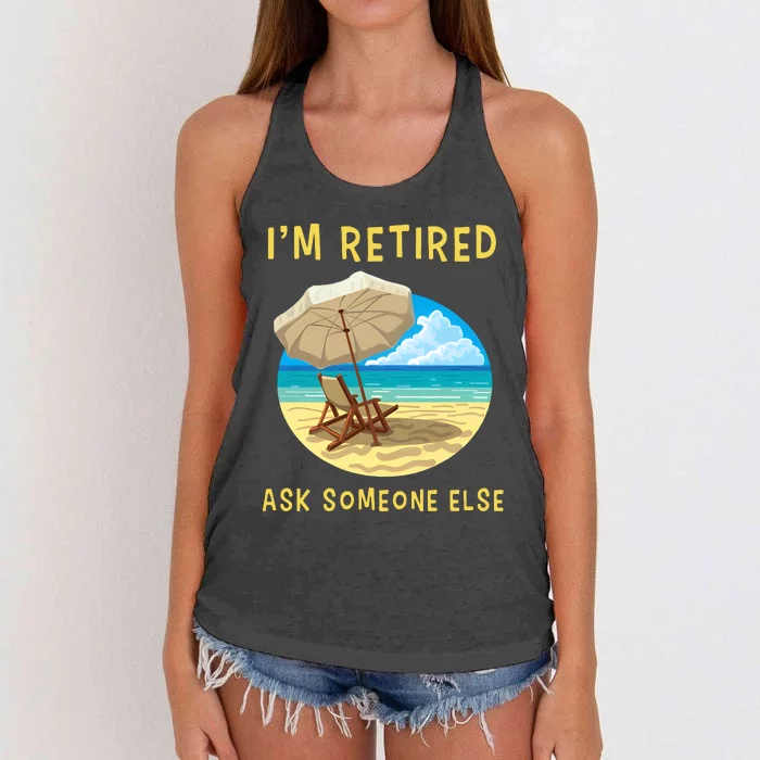 Funny Retired Retirement Gift Women's Knotted Racerback Tank