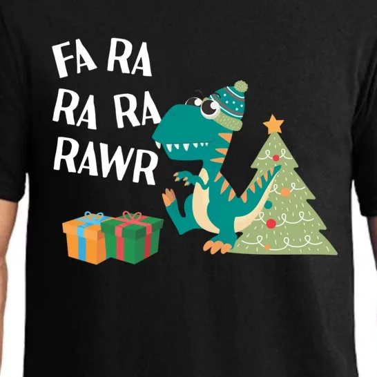 Fa Ra Ra Ra Rawr I Christmas Carol Dinosaur Gift Pajama Set