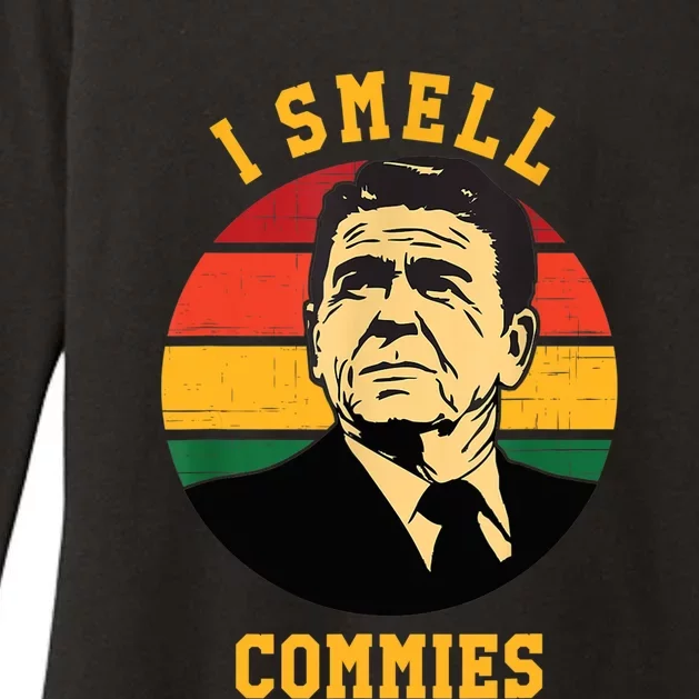 Funny Ronald Reagan I Smell Commies Political Humor Womens CVC Long Sleeve Shirt