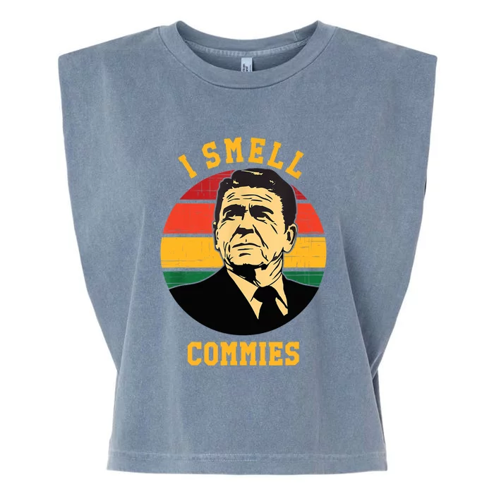 Funny Ronald Reagan I Smell Commies Political Humor Garment-Dyed Women's Muscle Tee