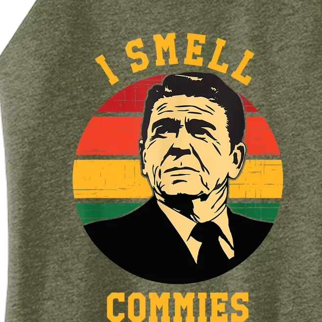 Funny Ronald Reagan I Smell Commies Political Humor Women’s Perfect Tri Rocker Tank